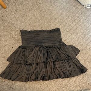 Elegant Dark Grey Tiered Skirt